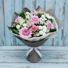 Букет цветов из:  Герберы, Альстромерии и Хризантемы в Вольно-Донской
