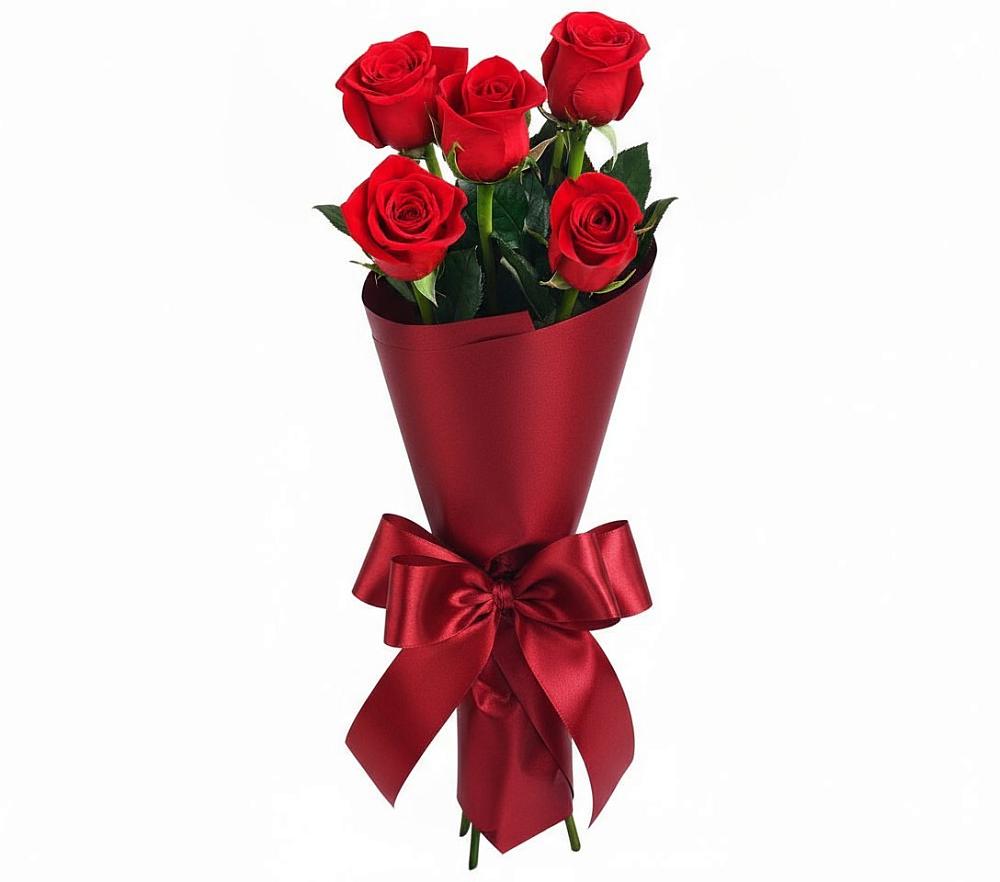 Букет 5 Красных роз Эдлесс Лав в Вольно-Донской