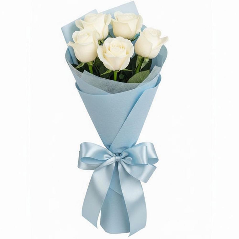 Букет 5 Белых роз Проуд в Вольно-Донской