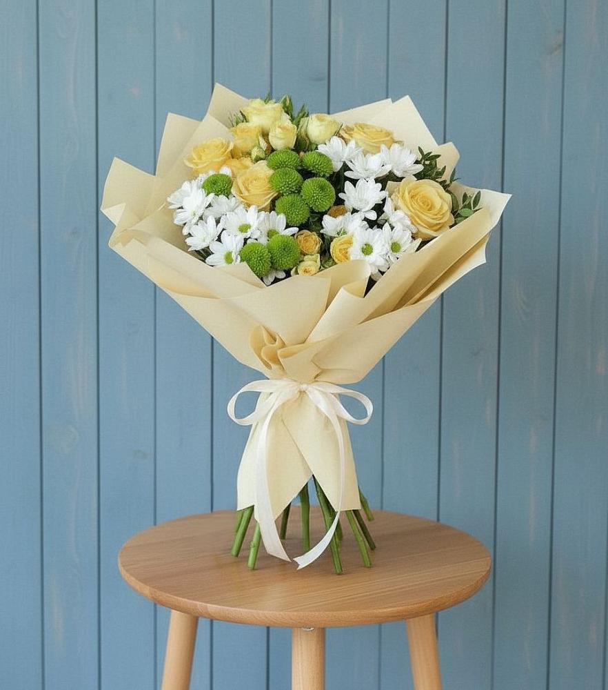 Букет цветов из: Хризантемы и Розы в Вольно-Донской