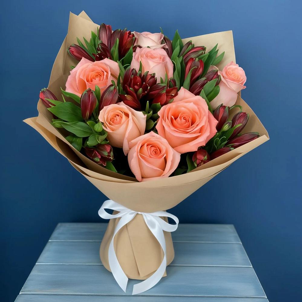 Букет цветов из: Розы и Альстромерии в Вольно-Донской