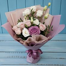 Букет цветов из:  Розы и Лизиантусы в Вольно-Донской