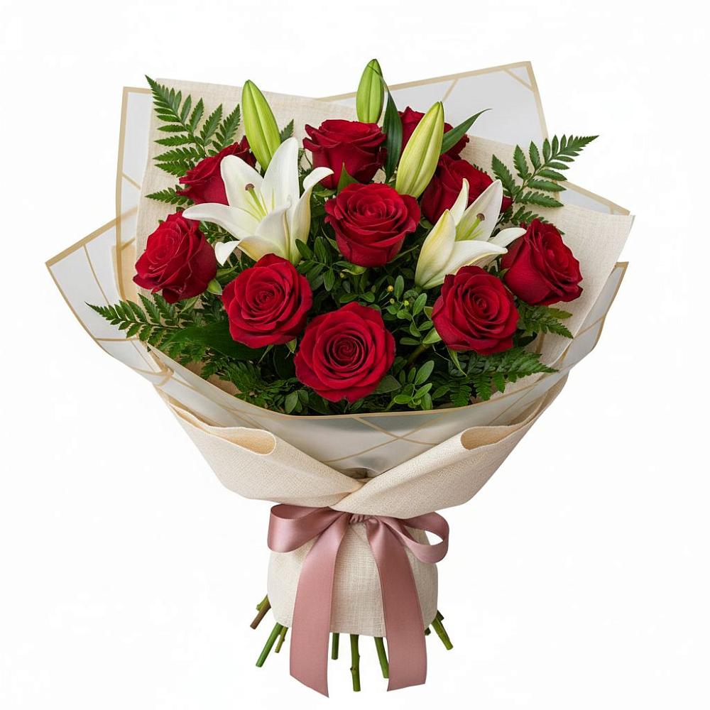 Букет цветов из: Лилии и Розы в Вольно-Донской