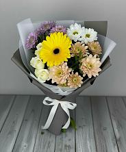 Букет цветов из:  Розы, Герберы и Хризантемы в Вольно-Донской