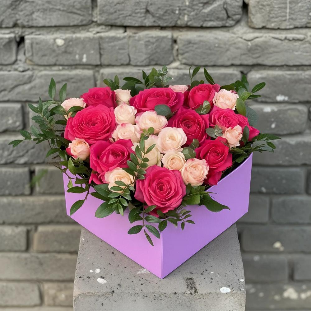 Цветочная композиция из Розы в коробке в Вольно-Донской
