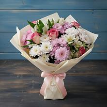 Букет цветов из:  Хризантемы, Альстромерии и Розы в Вольно-Донской