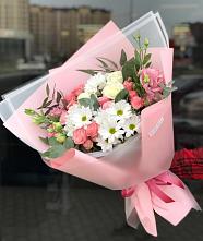 Букет цветов из:  Розы, Лизиантусы и Хризантемы в Вольно-Донской