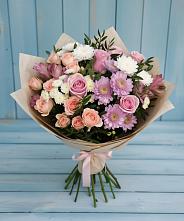 Букет цветов из:  Хризантемы, Розы и Альстромерии #REPLACE_PRED# Вольно-Донской