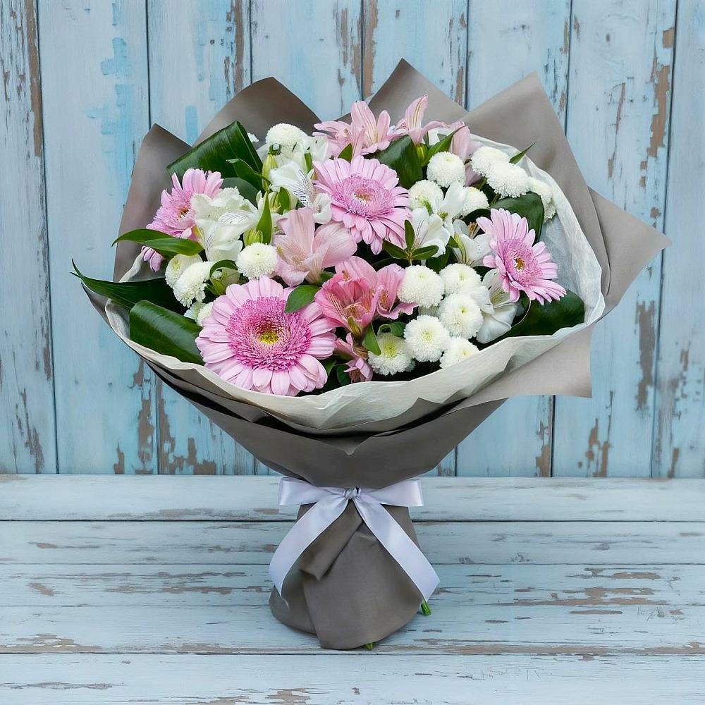 Букет цветов из: Герберы, Альстромерии и Хризантемы в Вольно-Донской