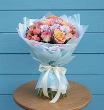 Букет цветов из:  Хризантемы и Розы в Вольно-Донской