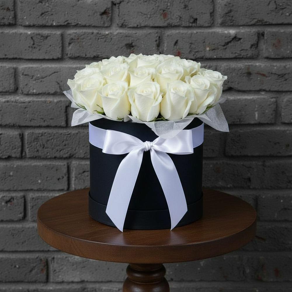 Цветочная композиция из Розы в шляпной коробке в Вольно-Донской