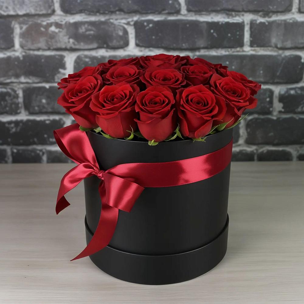 Цветочная композиция из Розы в шляпной коробке в Вольно-Донской