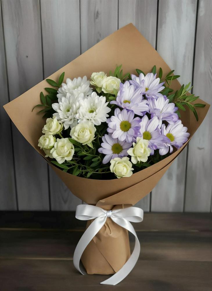 Букет цветов из: Хризантемы и Розы в Вольно-Донской
