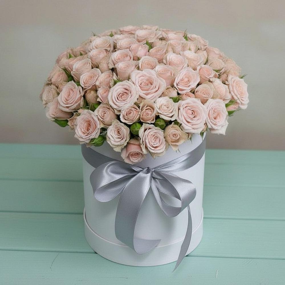 Цветочная композиция из Розы в шляпной коробке в Вольно-Донской